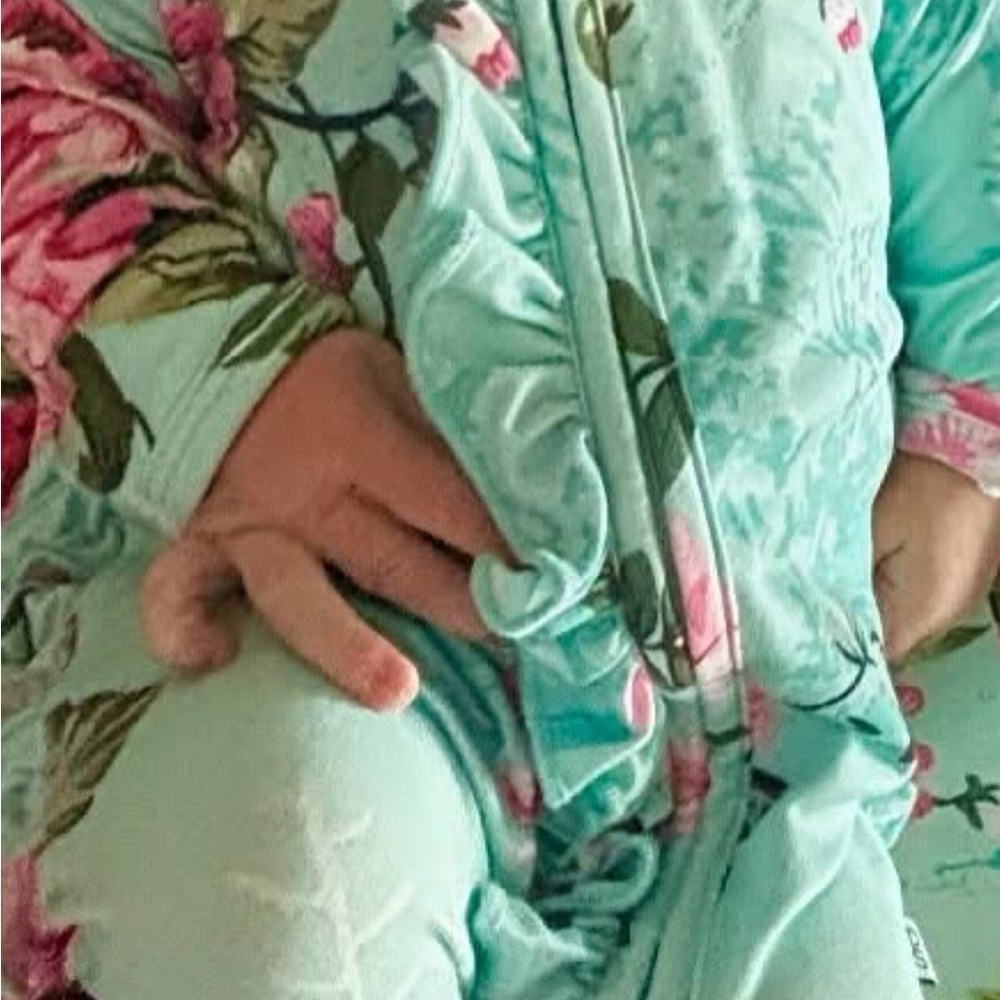 Floral Kids Pajama Sleep Sack - Aqua and Pink